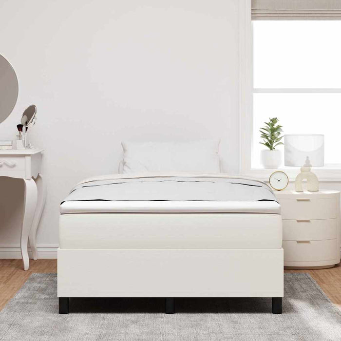 Pat cu arcuri Crema și Alb 120 x 200 cm Țesătură din corduroy WALTI