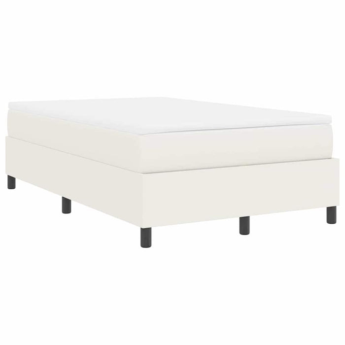 Pat cu arcuri Crema și Alb 120 x 200 cm Țesătură din corduroy WALTI