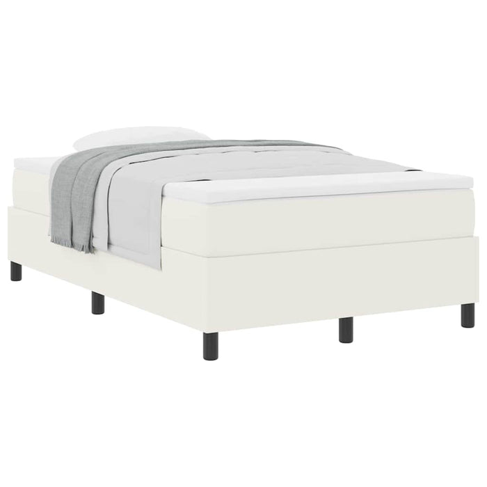 Pat cu arcuri Crema și Alb 120 x 200 cm Țesătură din corduroy WALTI