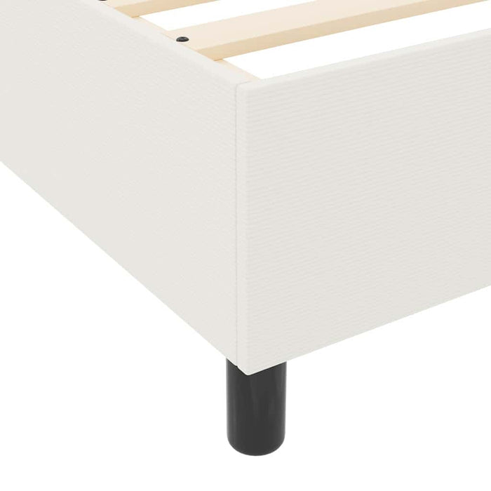 Pat cu arcuri Crema și Alb 140 x 200 cm Țesătură din corduroy - WALTI WALTI