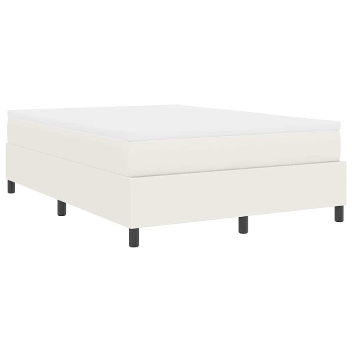 Pat cu arcuri Crema și Alb 140 x 200 cm Țesătură din corduroy - WALTI WALTI