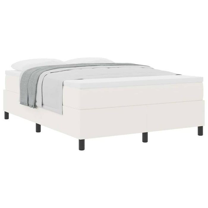 Pat cu arcuri Crema și Alb 140 x 200 cm Țesătură din corduroy - WALTI WALTI