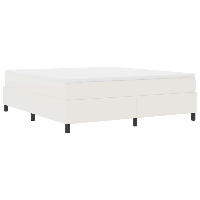 Pat cu arcuri Crema și Alb 180 x 200 cm Țesătură din corduroy - WALTI WALTI