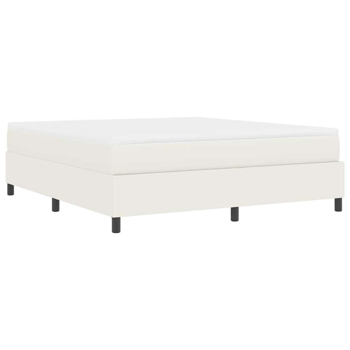 Pat cu arcuri Crema și Alb 180 x 200 cm Țesătură din corduroy - WALTI WALTI