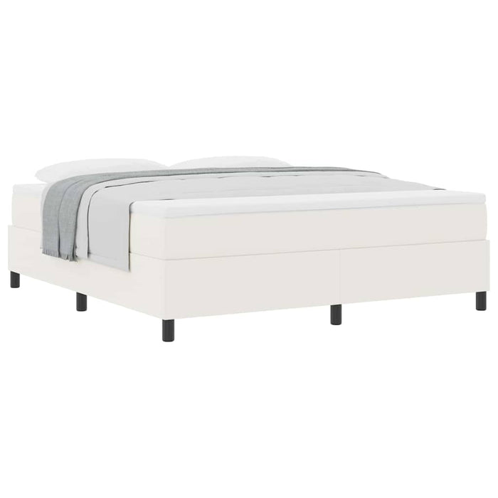 Pat cu arcuri Crema și Alb 180 x 200 cm Țesătură din corduroy - WALTI WALTI