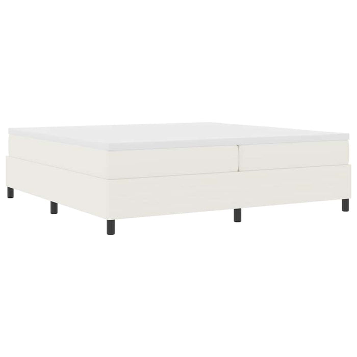 Pat cu arcuri Crema și Alb 200 x 200 cm Țesătură din corduroy - WALTI WALTI