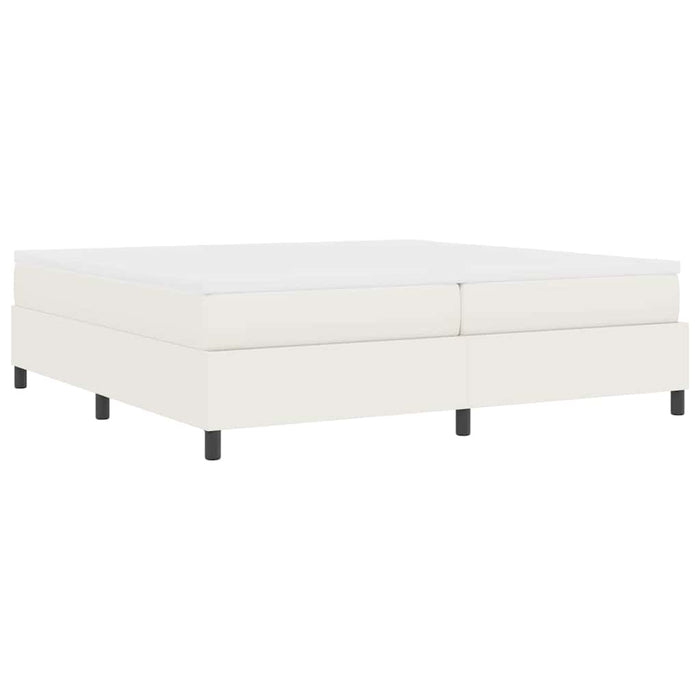 Pat cu arcuri Crema și Alb 200 x 200 cm Țesătură din corduroy - WALTI WALTI