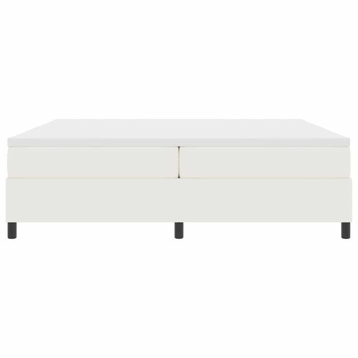 Pat cu arcuri Crema și Alb 200 x 200 cm Țesătură din corduroy - WALTI WALTI