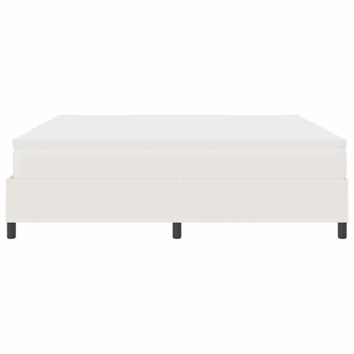Pat cu arcuri Crema și Alb 200 x 200 cm Țesătură din corduroy - WALTI WALTI