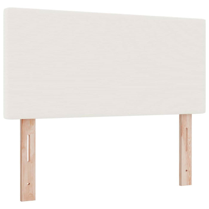 Pat cu arcuri Crema și Alb 80 x 200 cm Țesătură din corduroy - WALTI WALTI