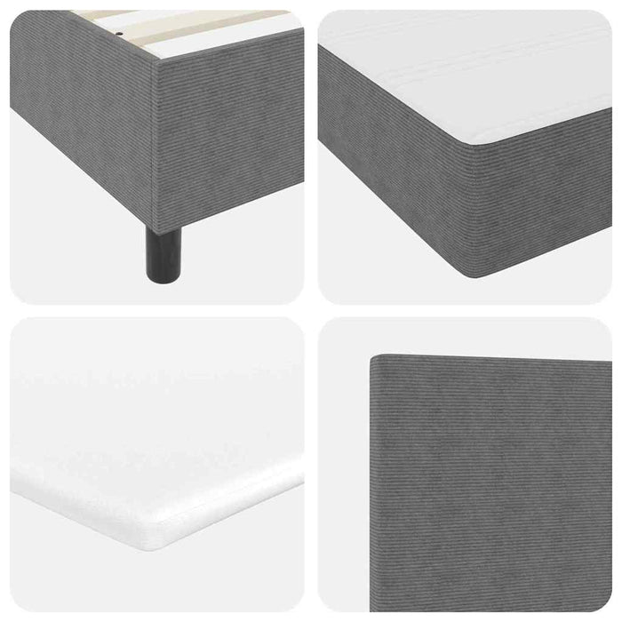 Pat cu arcuri cu headboard Gri deschis și alb. 100 x 200 cm WALTI