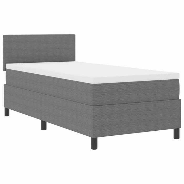 Pat cu arcuri cu headboard Gri deschis și alb. 100 x 200 cm WALTI