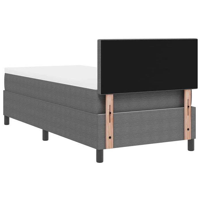 Pat cu arcuri cu headboard Gri deschis și alb. 100 x 200 cm WALTI