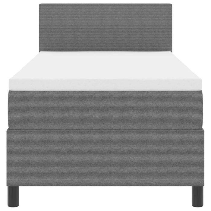 Pat cu arcuri cu headboard Gri deschis și alb. 100 x 200 cm WALTI