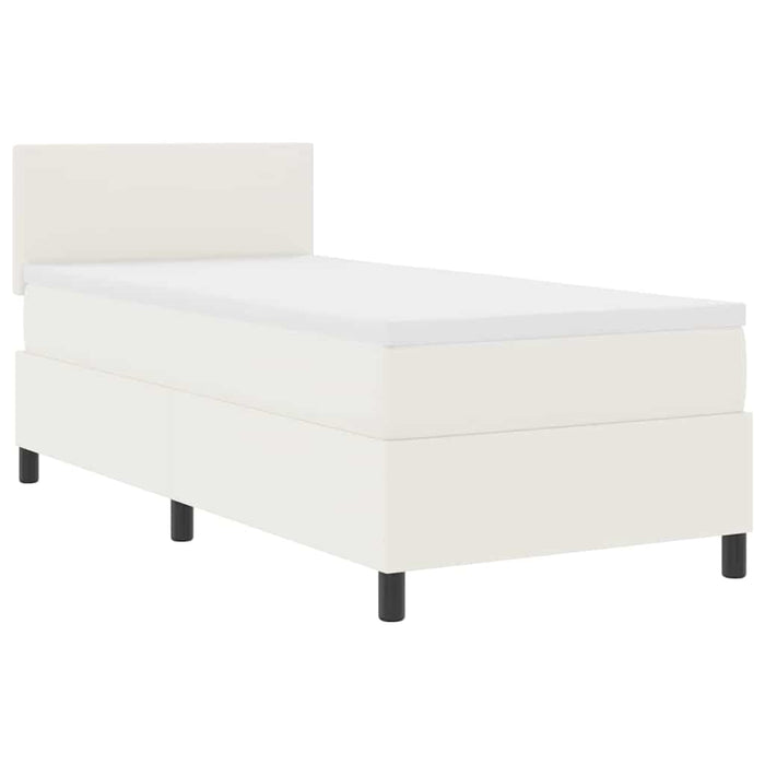 Pat cu arcuri Crema și Alb 100 x 200 cm Țesătură din corduroy - WALTI WALTI
