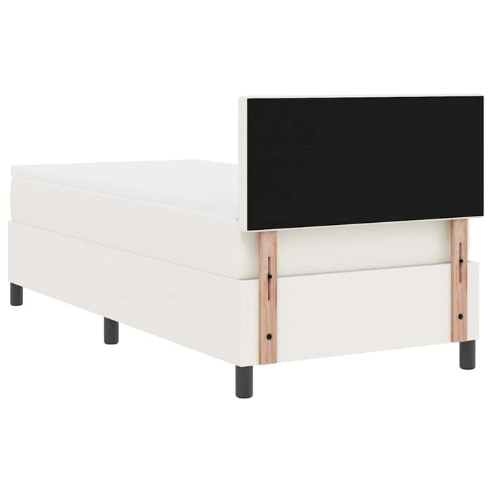 Pat cu arcuri Crema și Alb 100 x 200 cm Țesătură din corduroy - WALTI WALTI