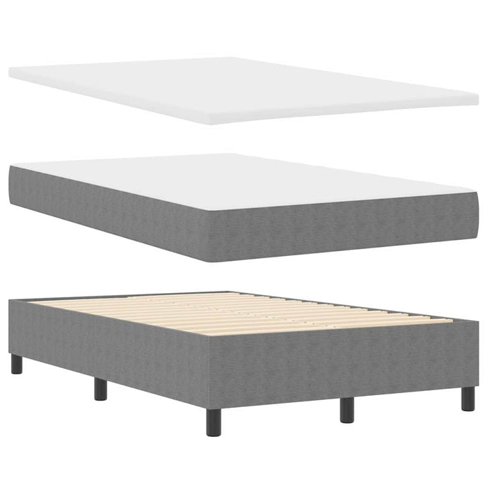 Pat cu arcuri cu headboard Gri deschis și alb. 120 x 190 cm WALTI