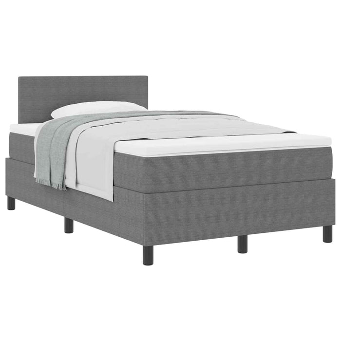 Pat cu arcuri cu headboard Gri deschis și alb. 120 x 190 cm WALTI