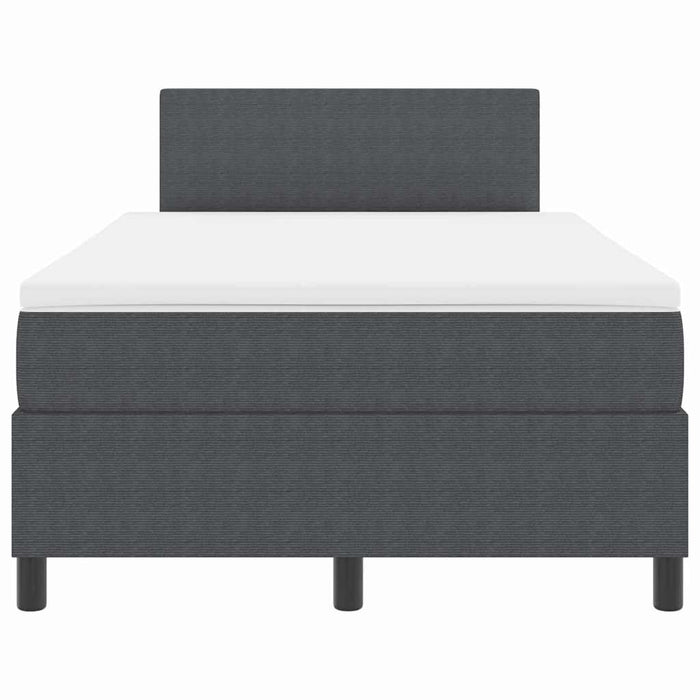 Pat cu arcuri cu headboard Gri închis și alb 120 x 190 cm WALTI