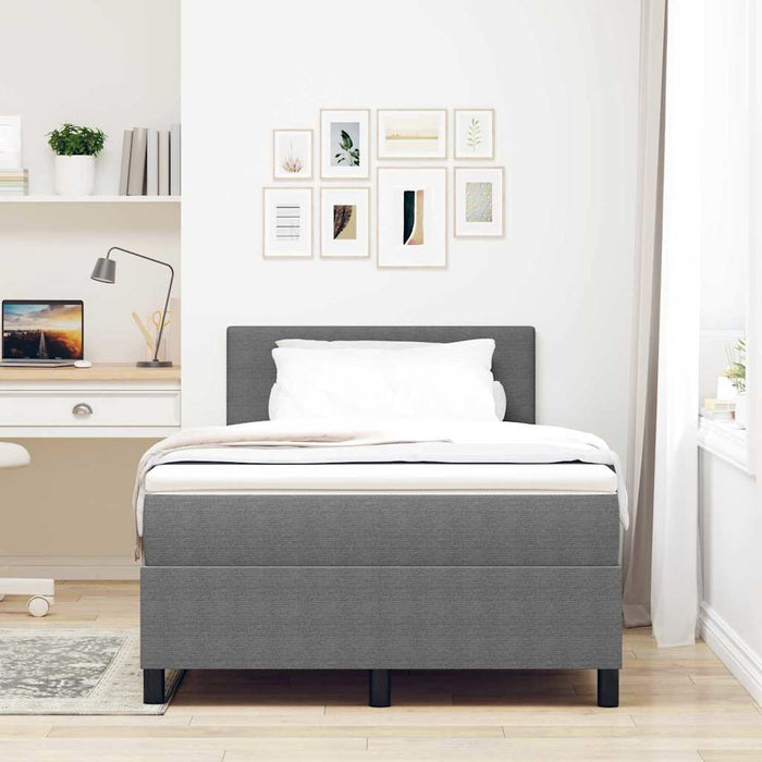 Pat cu arcuri cu headboard Gri deschis și alb. 120 x 200 cm WALTI