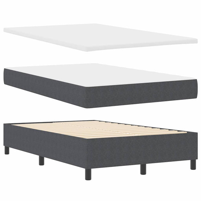 Pat cu arcuri cu headboard Gri închis și alb 120 x 200 cm WALTI