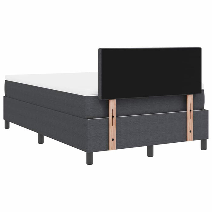 Pat cu arcuri cu headboard Gri închis și alb 120 x 200 cm WALTI