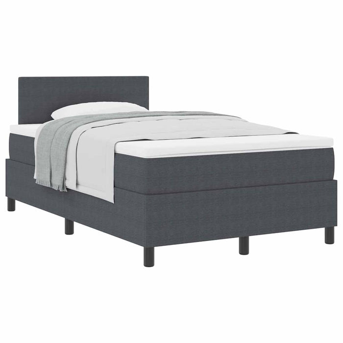 Pat cu arcuri cu headboard Gri închis și alb 120 x 200 cm WALTI