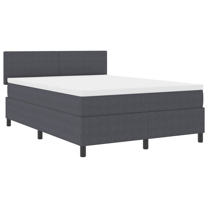 Pat cu arcuri cu headboard Gri închis și alb 140 x 200 cm WALTI