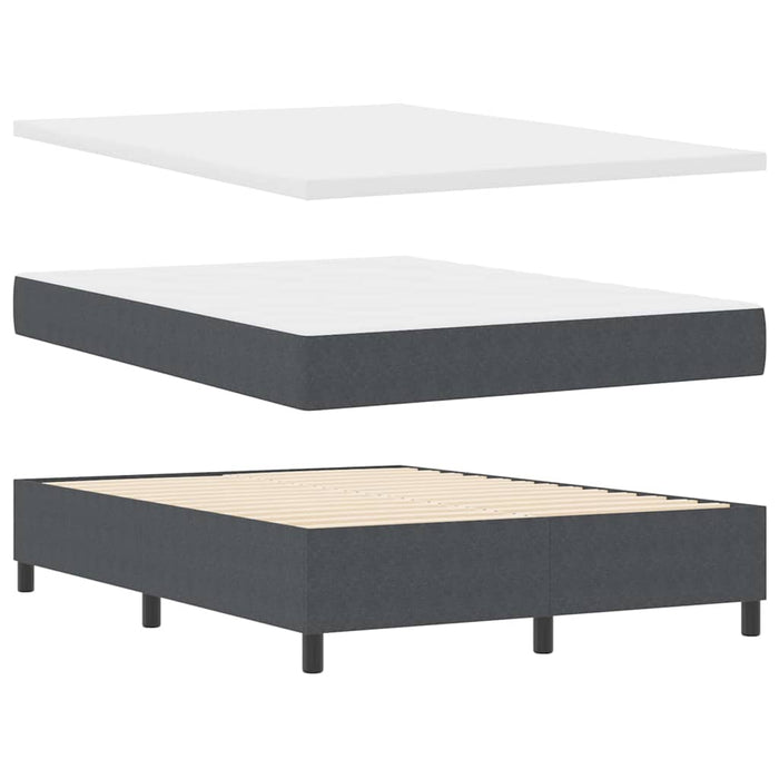 Pat cu arcuri cu headboard Gri închis și alb 140 x 200 cm WALTI