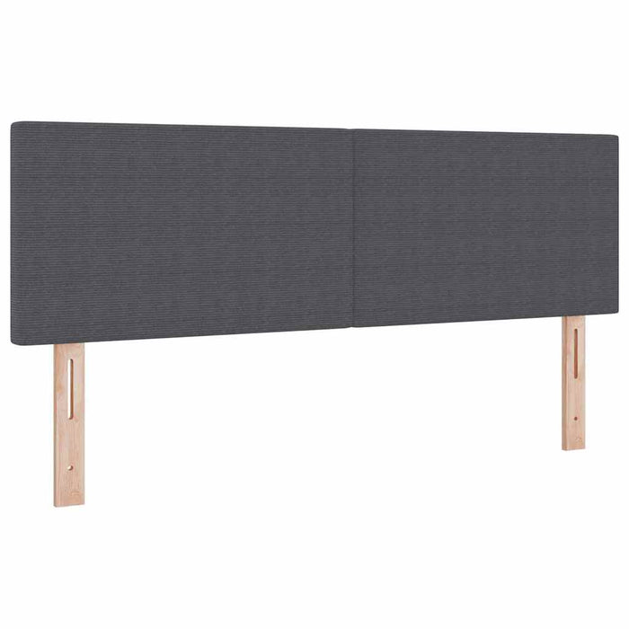 Pat cu arcuri cu headboard Gri închis și alb 140 x 200 cm WALTI