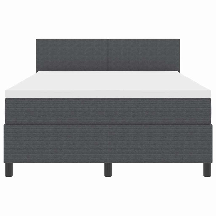 Pat cu arcuri cu headboard Gri închis și alb 140 x 200 cm WALTI