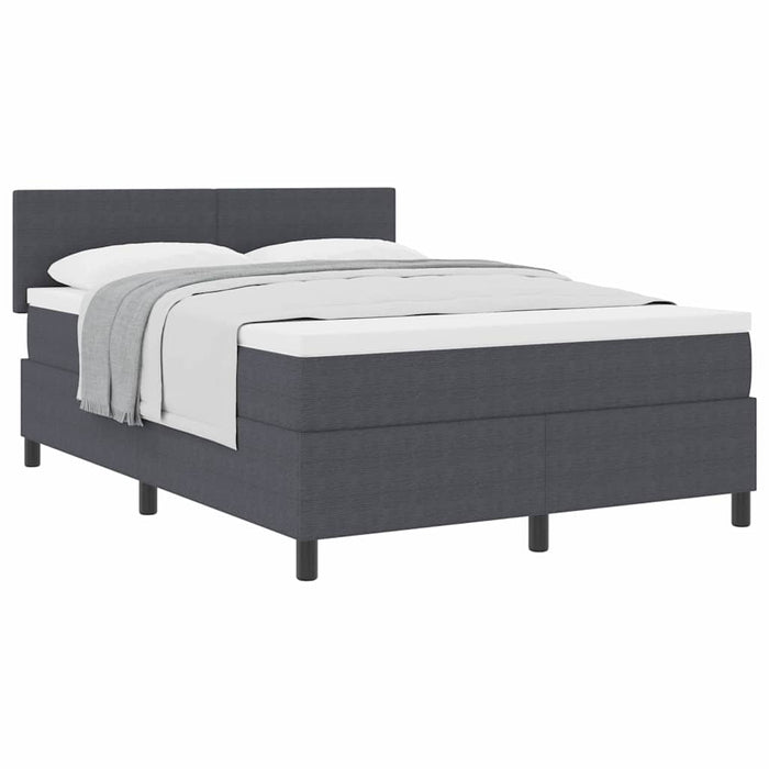 Pat cu arcuri cu headboard Gri închis și alb 140 x 200 cm WALTI