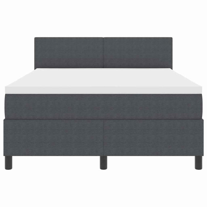Pat cu arcuri cu headboard Gri închis și alb 160 x 200 cm - WALTI WALTI
