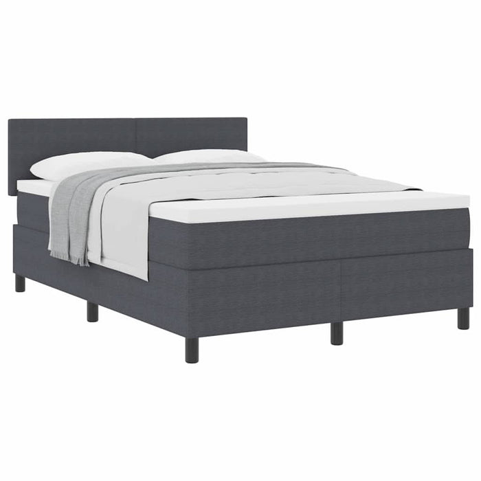 Pat cu arcuri cu headboard Gri închis și alb 160 x 200 cm - WALTI WALTI