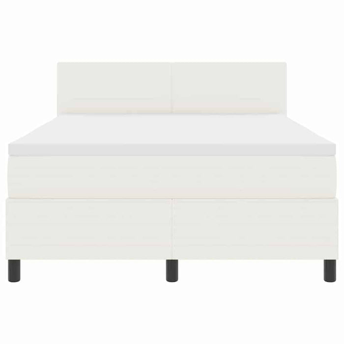 Pat cu arcuri Crema și Alb 160 x 200 cm Țesătură din corduroy WALTI