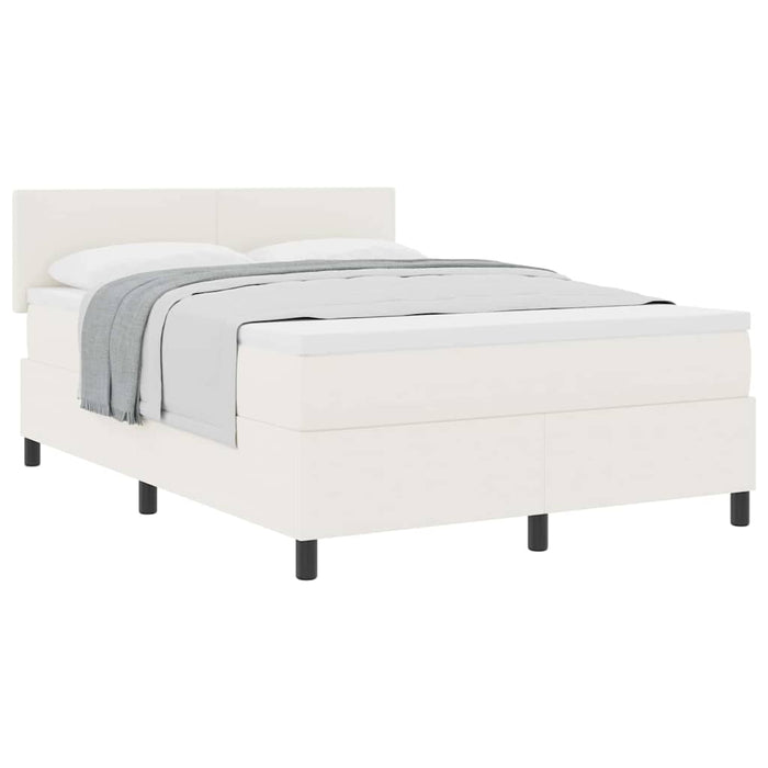 Pat cu arcuri Crema și Alb 160 x 200 cm Țesătură din corduroy WALTI