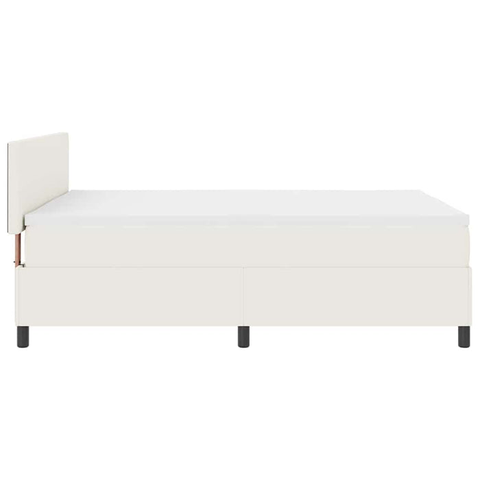 Pat cu arcuri Crema și Alb 160 x 200 cm Țesătură din corduroy WALTI