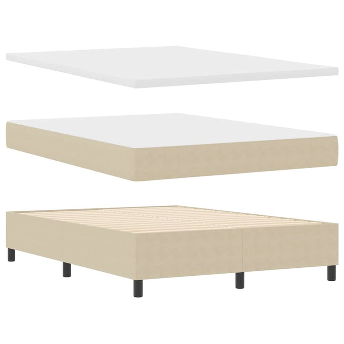 Pat cu arcuri cu headboard Gri deschis și alb. 160 x 200 cm WALTI