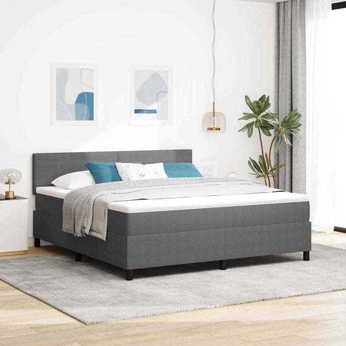 Pat cu arcuri cu headboard Gri deschis și alb. 180 x 200 cm WALTI