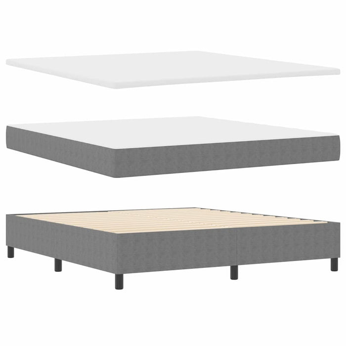 Pat cu arcuri cu headboard Gri deschis și alb. 180 x 200 cm WALTI