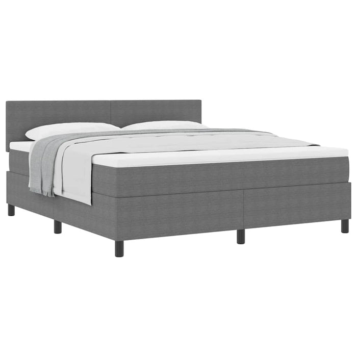 Pat cu arcuri cu headboard Gri deschis și alb. 180 x 200 cm WALTI