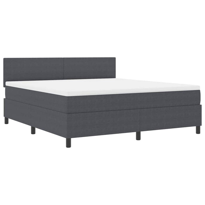Pat cu arcuri cu headboard Gri închis și alb 180 x 200 cm WALTI