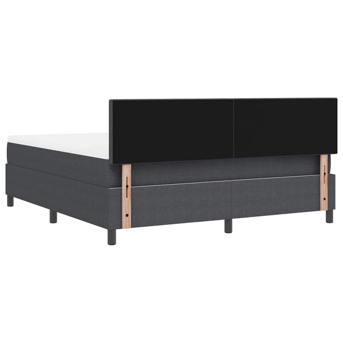 Pat cu arcuri cu headboard Gri închis și alb 180 x 200 cm WALTI