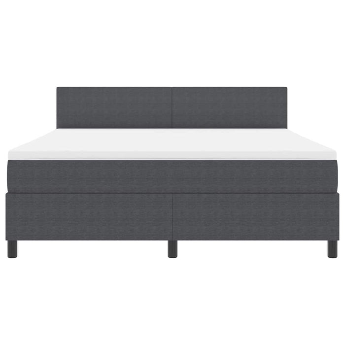 Pat cu arcuri cu headboard Gri închis și alb 180 x 200 cm WALTI