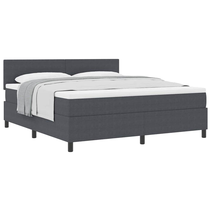 Pat cu arcuri cu headboard Gri închis și alb 180 x 200 cm WALTI