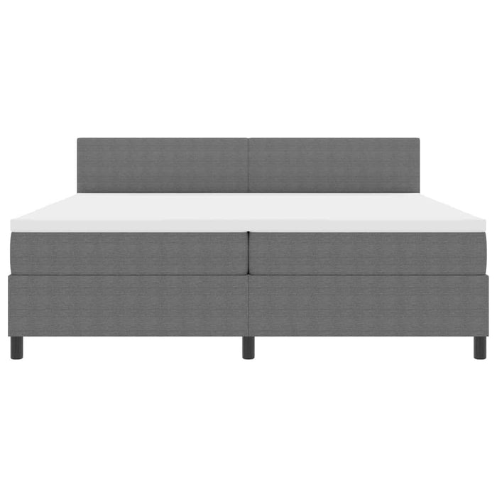 Pat cu arcuri cu headboard Gri deschis și alb. 200 x 200 cm - WALTI WALTI