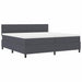 Pat cu arcuri cu headboard Gri închis și alb 200 x 200 cm - WALTI WALTI