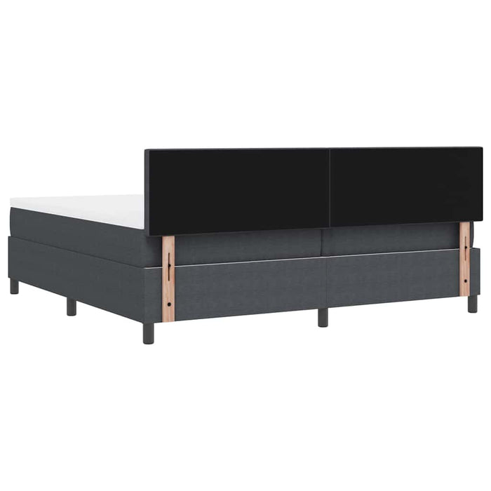 Pat cu arcuri cu headboard Gri închis și alb 200 x 200 cm - WALTI WALTI