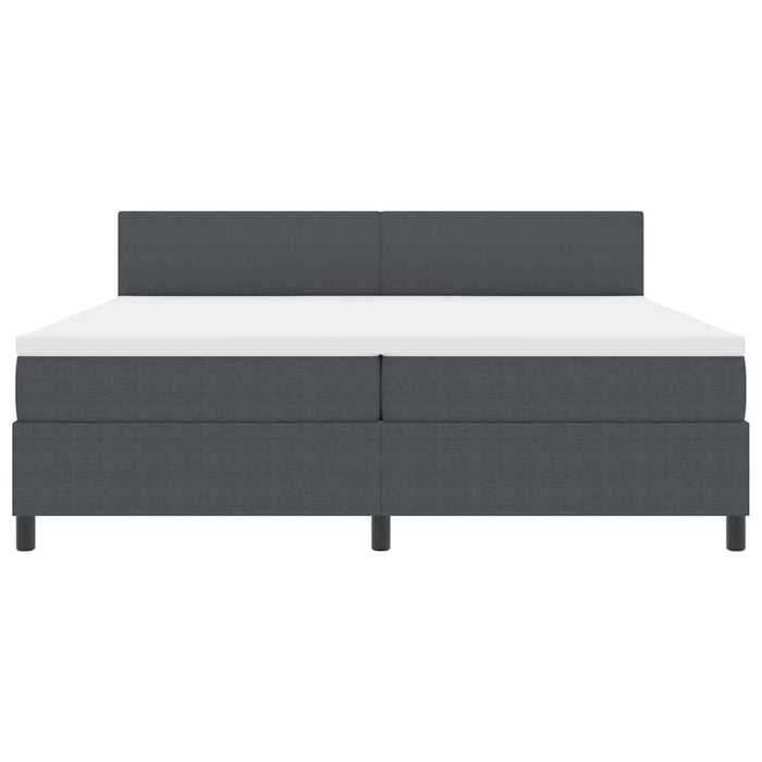 Pat cu arcuri cu headboard Gri închis și alb 200 x 200 cm - WALTI WALTI