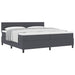 Pat cu arcuri cu headboard Gri închis și alb 200 x 200 cm - WALTI WALTI